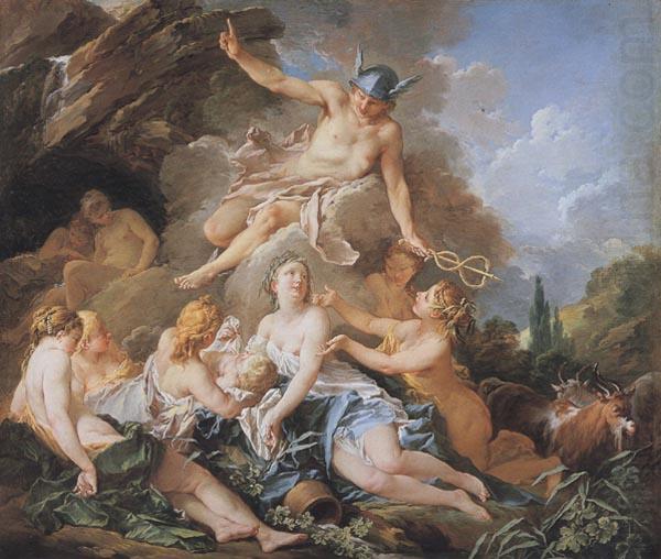 Francois Boucher Mercury confiding Bacchus to the Nymphs china oil painting image